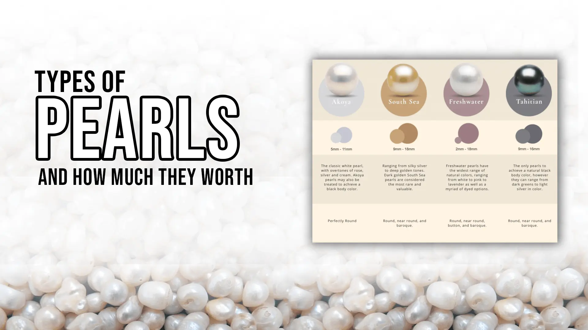 Types of Pearls and How much they Worth